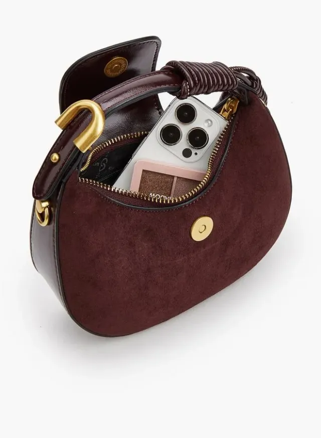Suede Crossbody Bag With Rope Detail – صورة 8