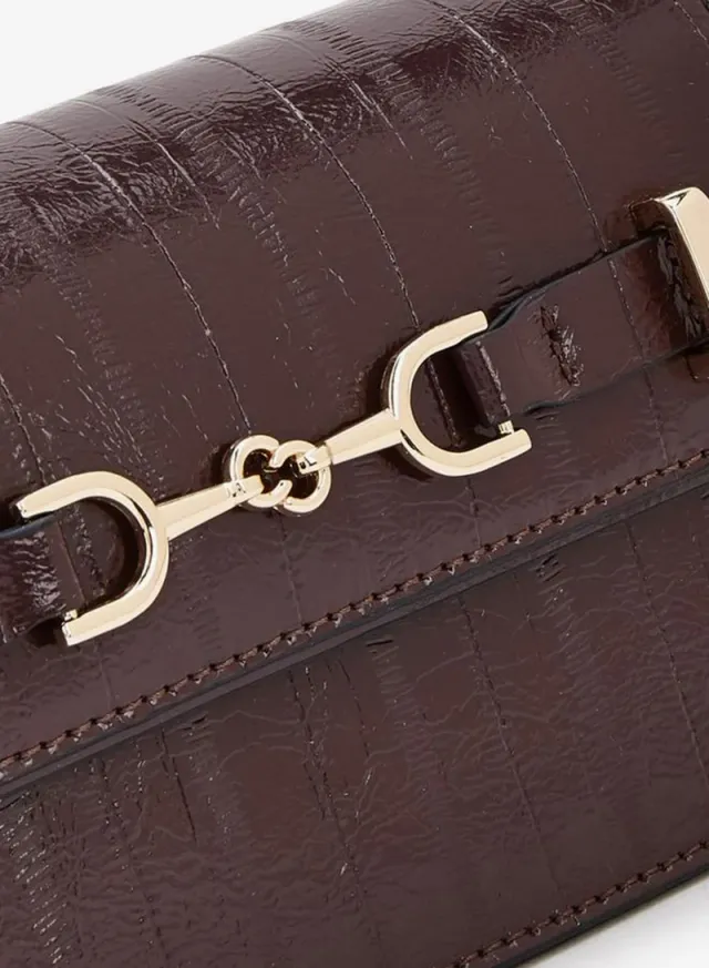 Textured Crossbody Bag With Chain Strap – صورة 4