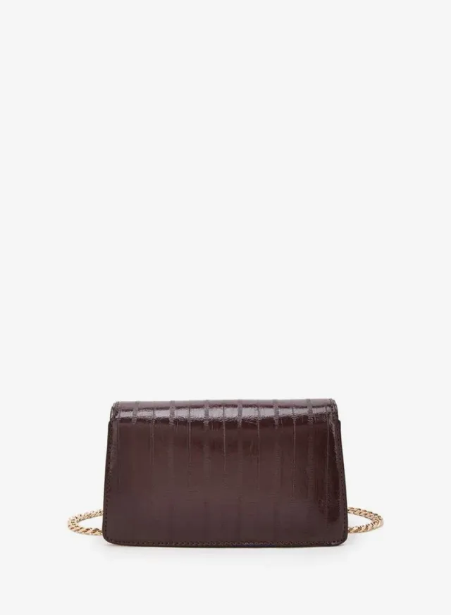 Textured Crossbody Bag With Chain Strap – صورة 5