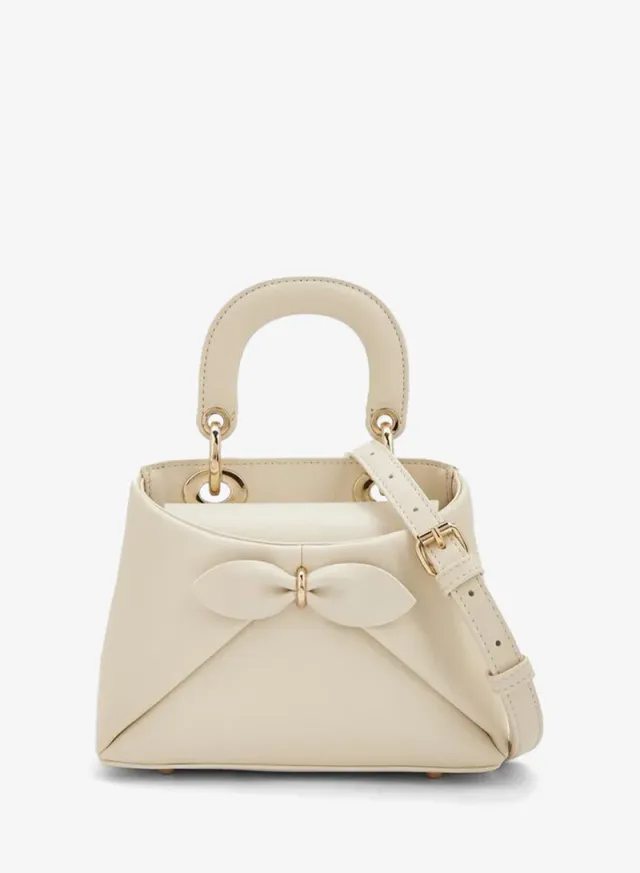 Bow Accent Crossbody Bag With Top Handle