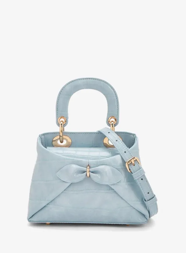 Bow Accent Crossbody Bag With Top Handle