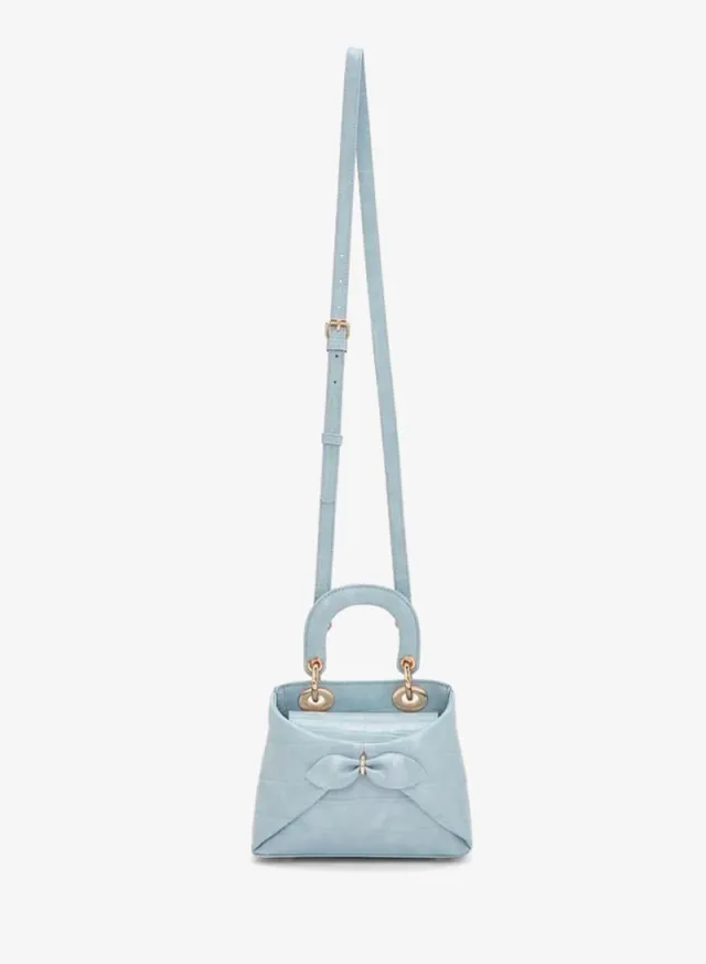 Bow Accent Crossbody Bag With Top Handle – صورة 2