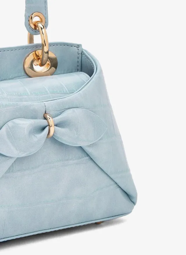 Bow Accent Crossbody Bag With Top Handle – صورة 4