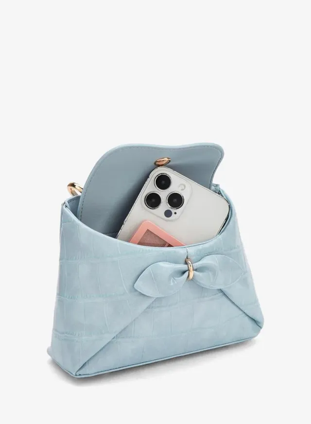 Bow Accent Crossbody Bag With Top Handle – صورة 7