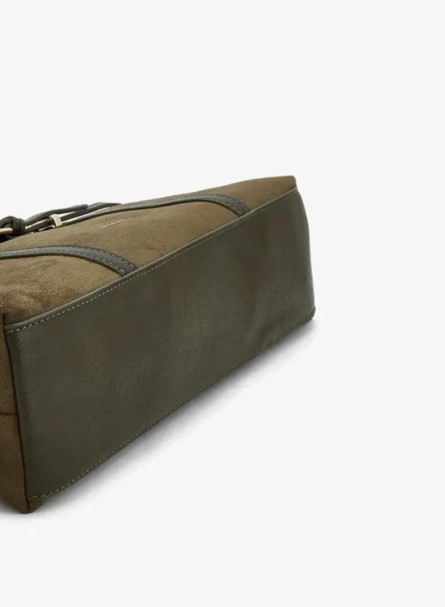 Textured Tote Bag With Zip Closure – صورة 6