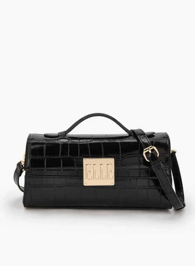 Textured Crossbody Bag with Detachable Strap