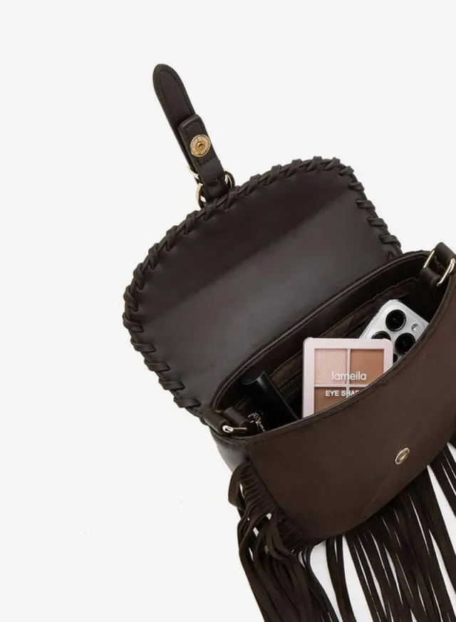 Fringe Detail Crossbody Bag With Adjustable Strap – صورة 7