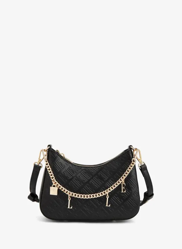 Monogram Embossed Crossbody Bag With Detachable Shoulder Strap