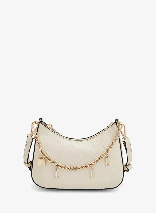 Monogram Embossed Crossbody Bag With Detachable Shoulder Strap