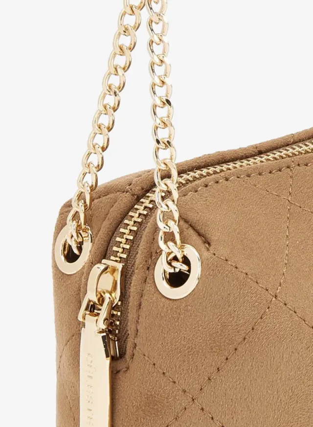 Quilted Suede Crossbody Bag With Zip Closure – صورة 6