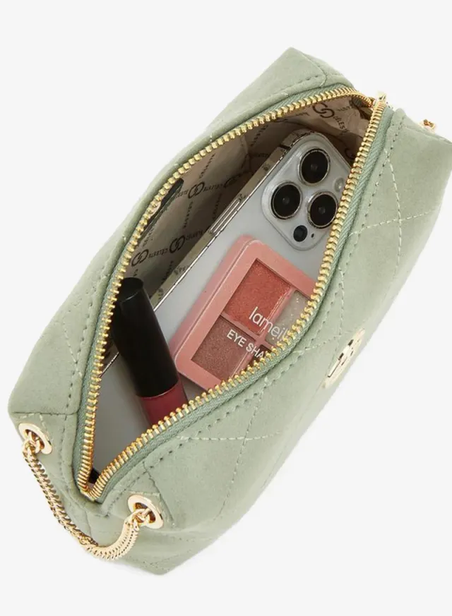Quilted Suede Crossbody Bag With Zip Closure – صورة 7