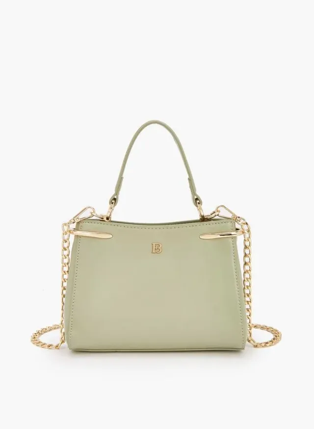 Solid Crossbody Bag With Chain Strap