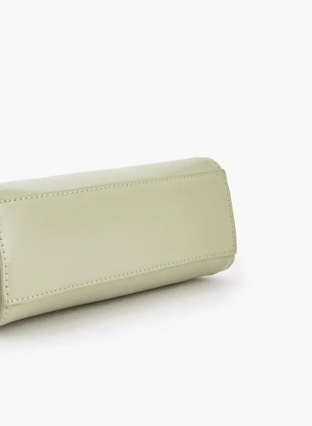 Solid Crossbody Bag With Chain Strap – صورة 6