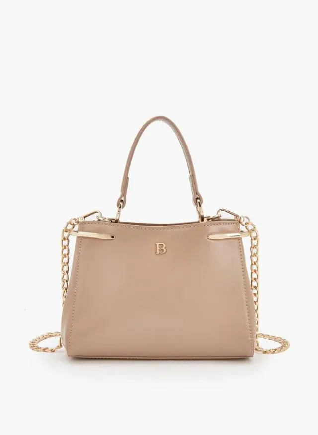 Solid Crossbody Bag With Chain Strap