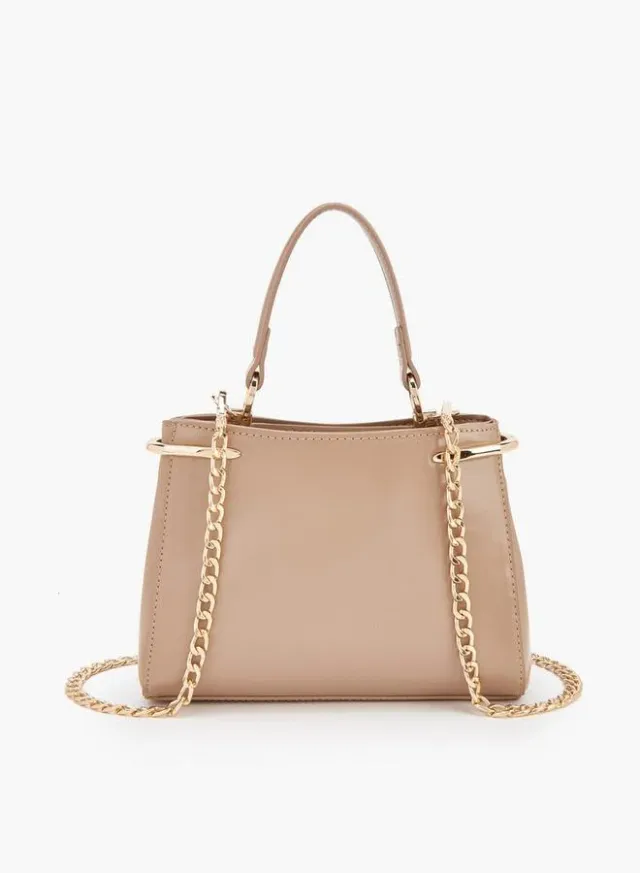 Solid Crossbody Bag With Chain Strap – image 5