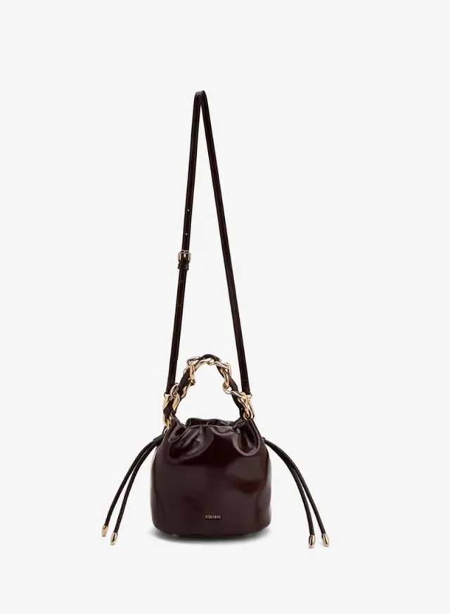 Drawstring Bucket Bag With Chain Handle – صورة 5
