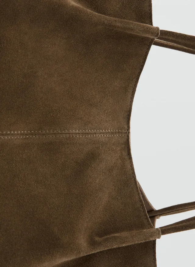 Suede Leather Shopper Bag – image 4