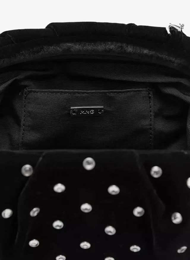 Velvet Clutch With Rhinestones