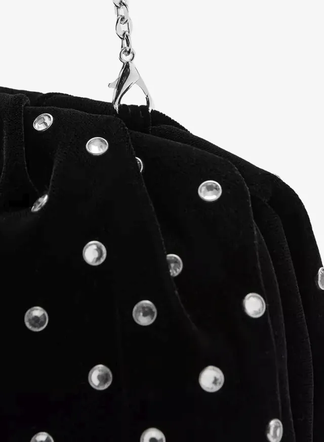Velvet Clutch With Rhinestones – image 8