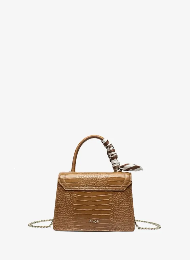 Beige Textured Monogram Evening Clutch with Top Handle and Magnetic Closure – image 3