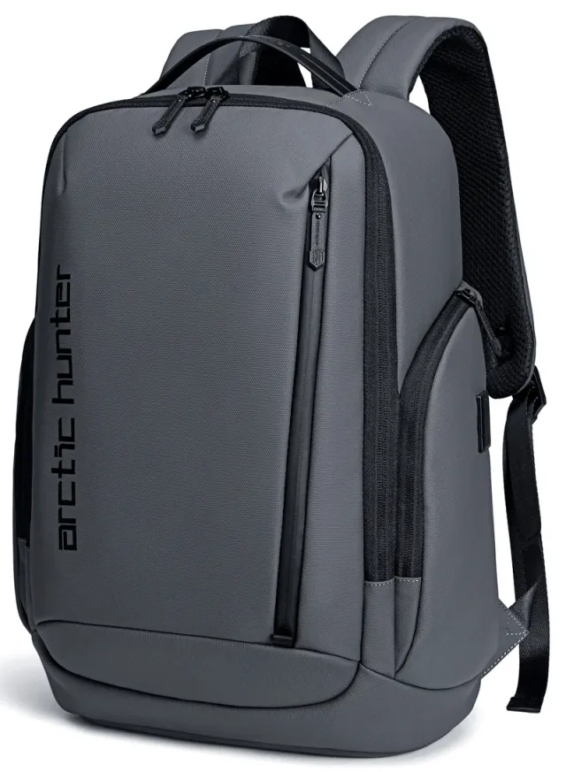 Anti-Theft Business Travel Laptop Backpack with USB Port Grey