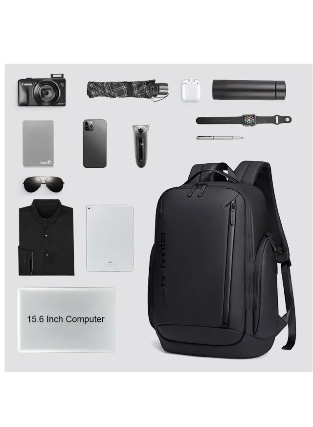 Anti-Theft Business Travel Laptop Backpack with USB Port Grey – image 10