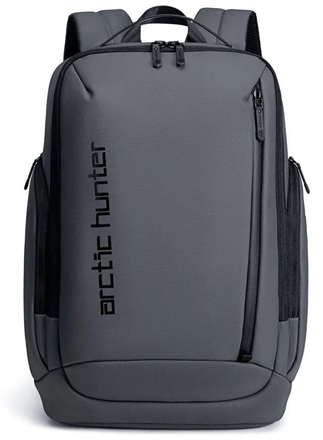 Anti-Theft Business Travel Laptop Backpack with USB Port Grey – image 3