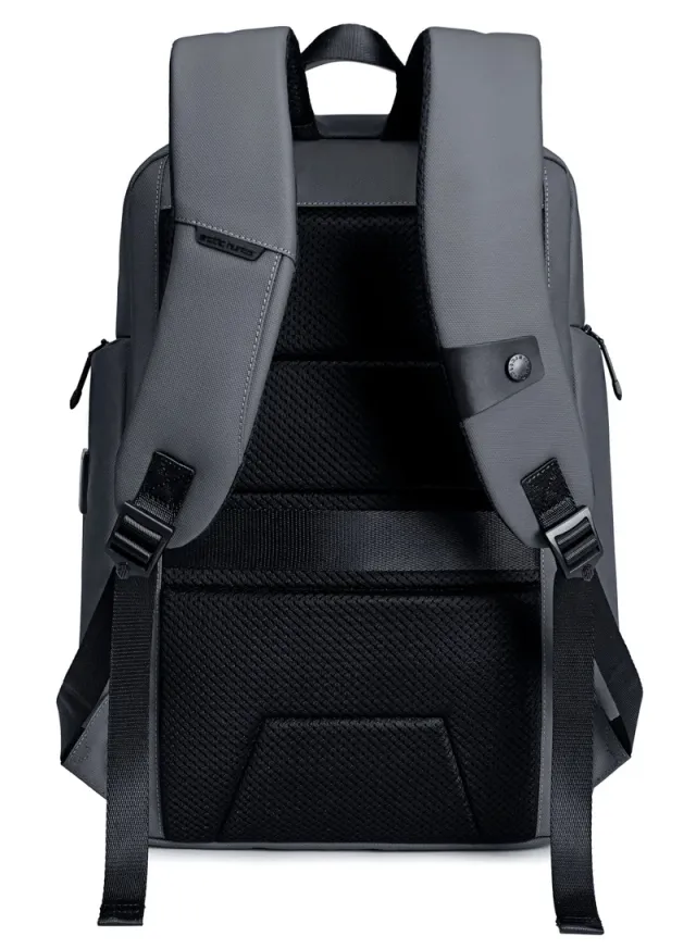 Anti-Theft Business Travel Laptop Backpack with USB Port Grey – image 4