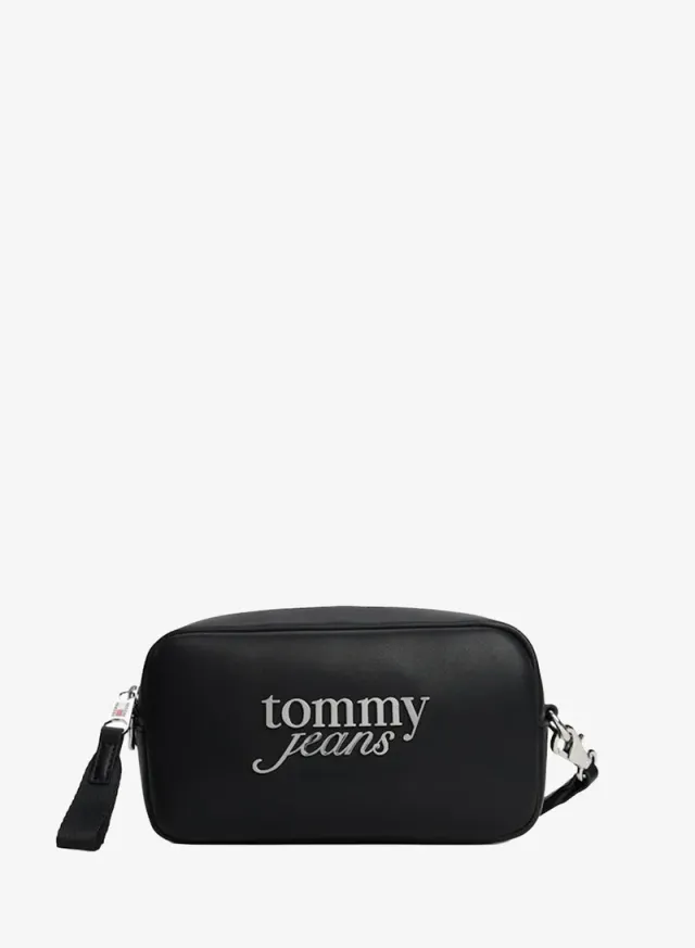 Tommy Hilfiger Black Logo Camera Bag with Adjustable Strap