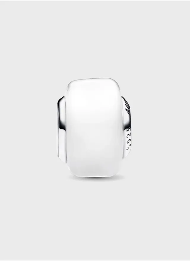 Pandora Moments Sterling Silver Murano Glass Bead Charm, White, 10mm – image 2