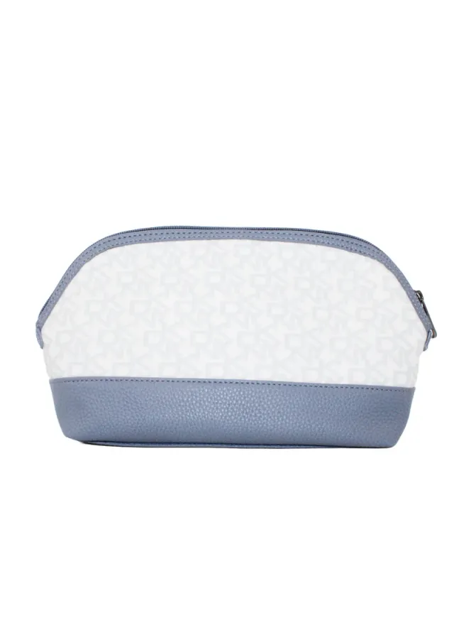 DKNY Signature Stripe 2.0 Small Dome Cosmetic Bag, Dark Gray – image 5