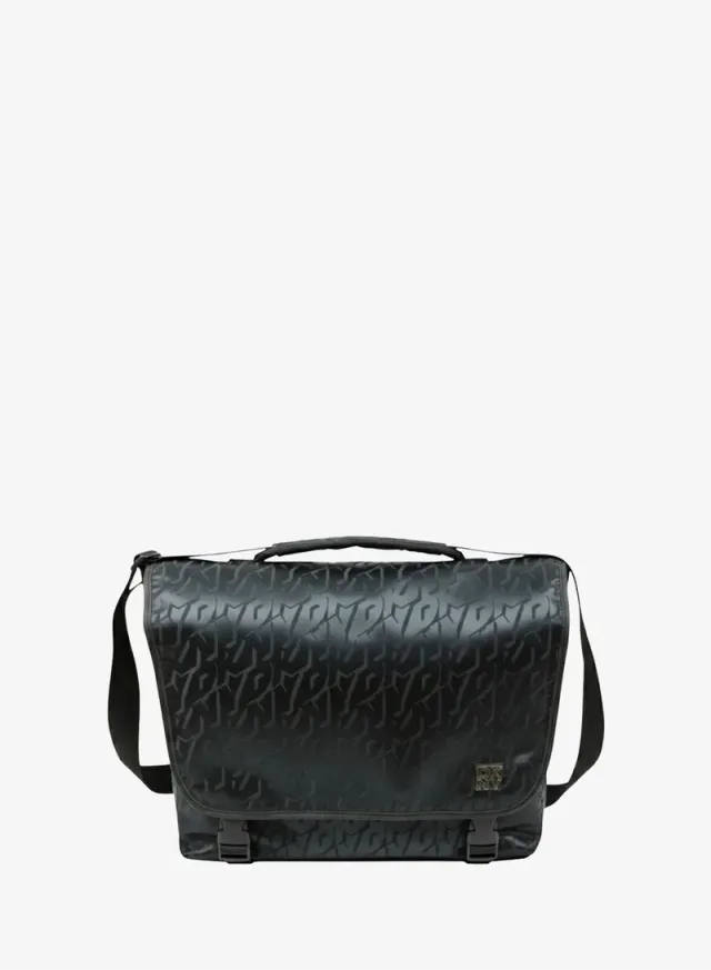 DKNY Men's Embossed Logo Crossbody Messenger Bag - Grey – image 4