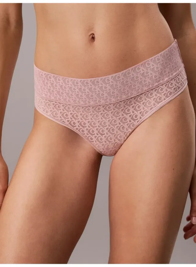 Icon Logo Lace Brazilian Briefs Slate Gray – image 2
