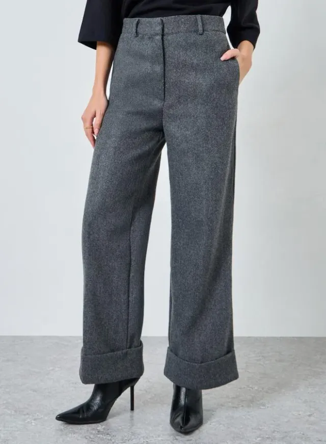 Styli Women's Black High-Rise Straight Leg Trousers – image 2