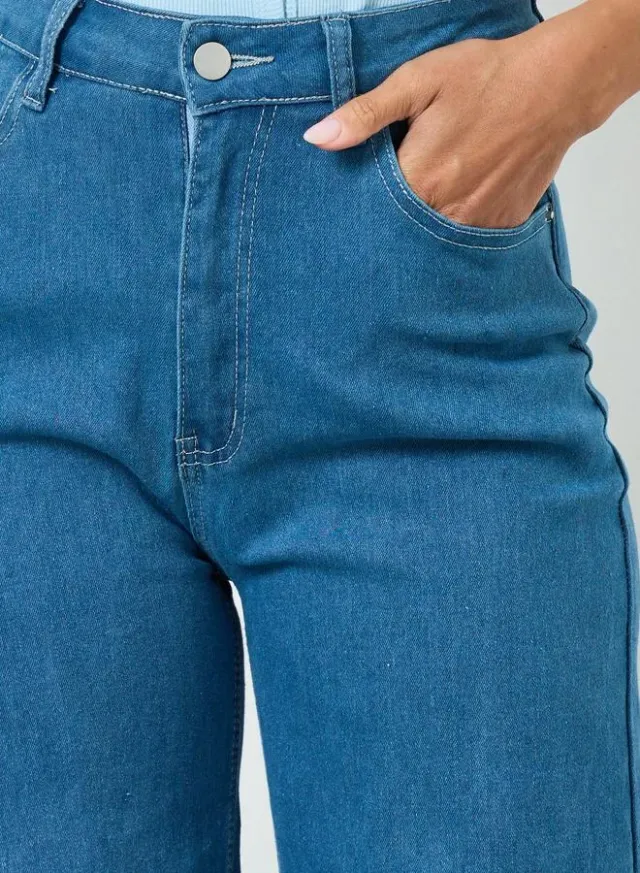 Women's High Rise Straight Leg Jeans Grey – image 2