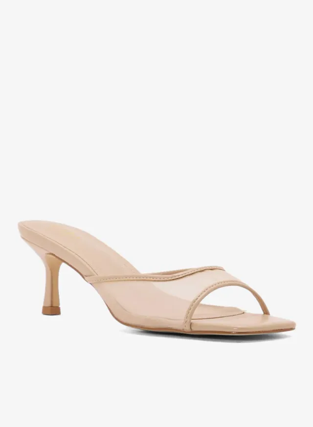 Mesh Mule Heel Sandals Black – image 2