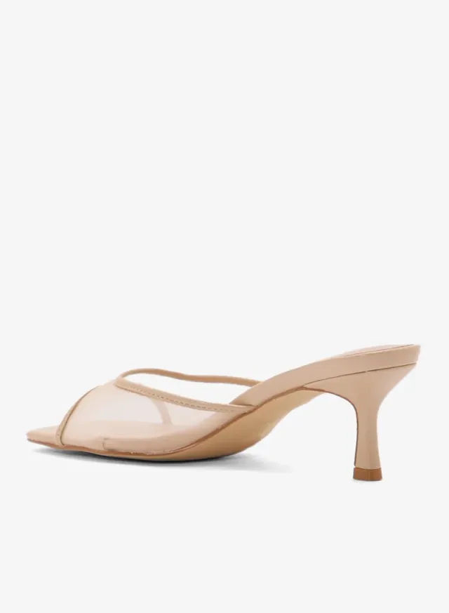 Mesh Mule Heel Sandals Black – image 3