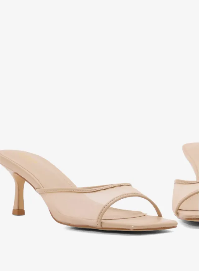 Mesh Mule Heel Sandals Black – image 4