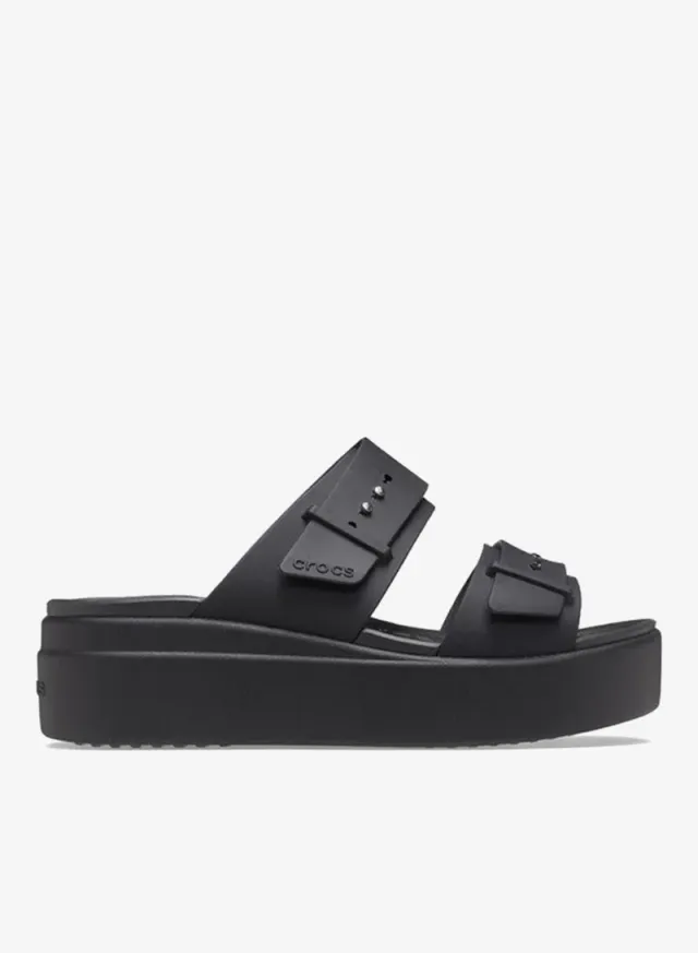 Crocs Women's Black Brooklyn Buckle Platform Sandals