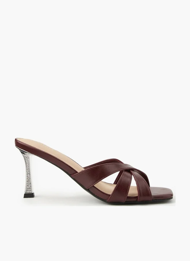 Women's Stiletto Slip-On Sandals Brown