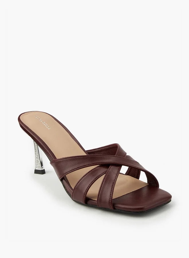 Women's Stiletto Slip-On Sandals Brown