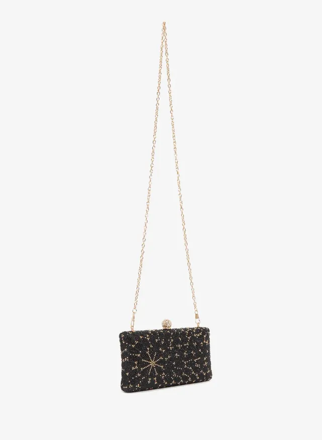 Gold Embellished Clutch Bag with Clasp Closure – image 2