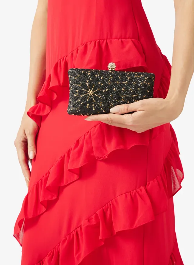 Gold Embellished Clutch Bag with Clasp Closure – image 6