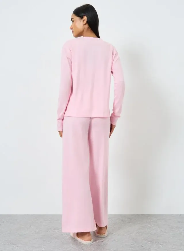 Contrast Rib Wrap Tee and PJ Set – image 5