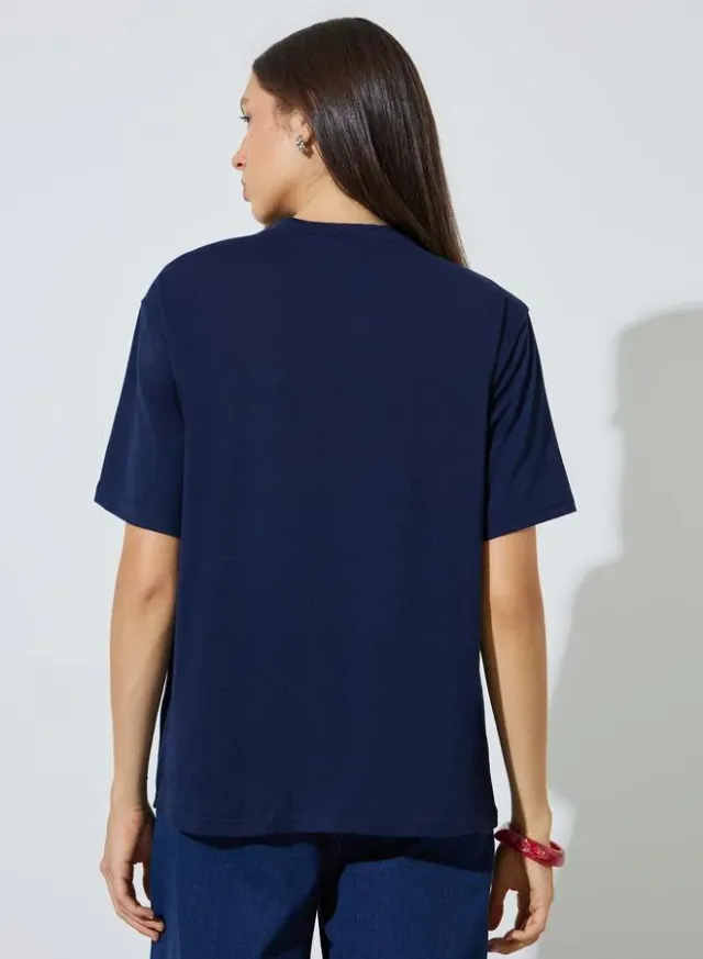 Oversized Slogan Textured T-Shirt – image 4