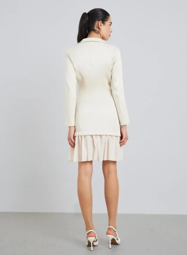 Notch Lapel Blazer Mini Dress Black – image 5