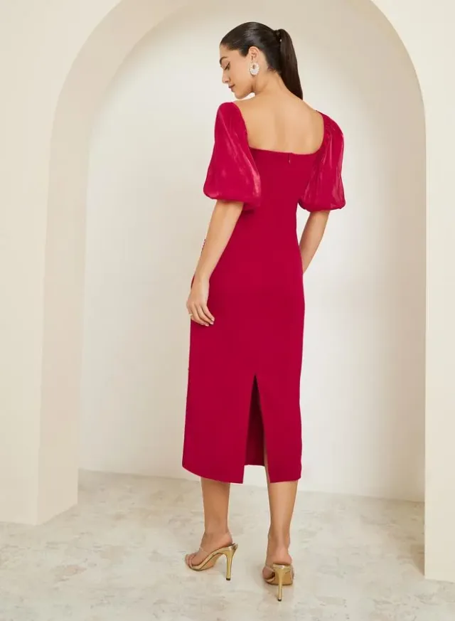 Ruffled Hem Midi Dress – image 5