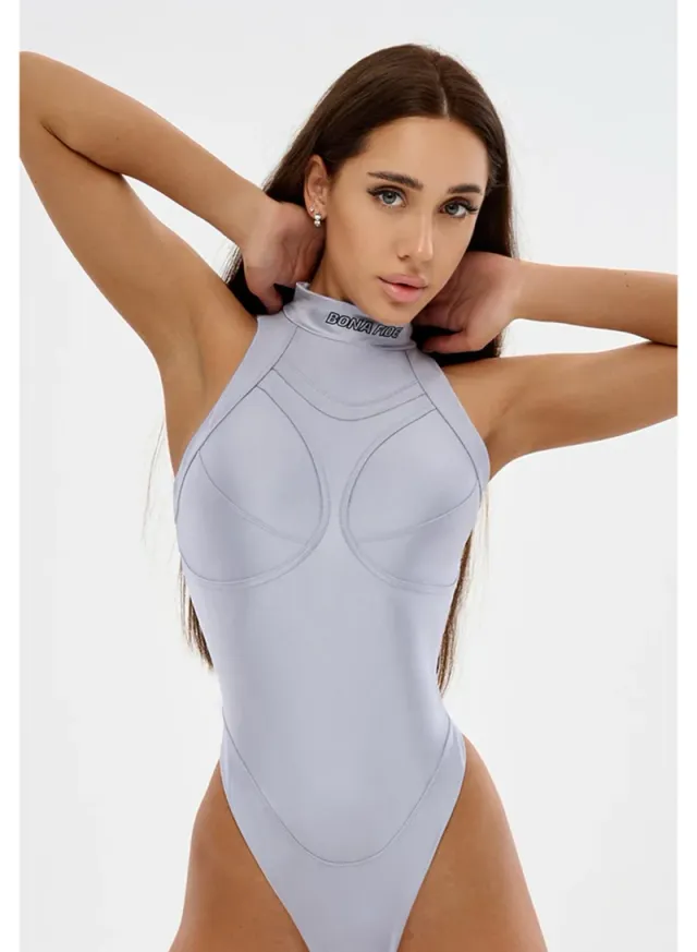 Deep V-Neck Halter Monokini with Adjustable Side Ties for Women – image 3