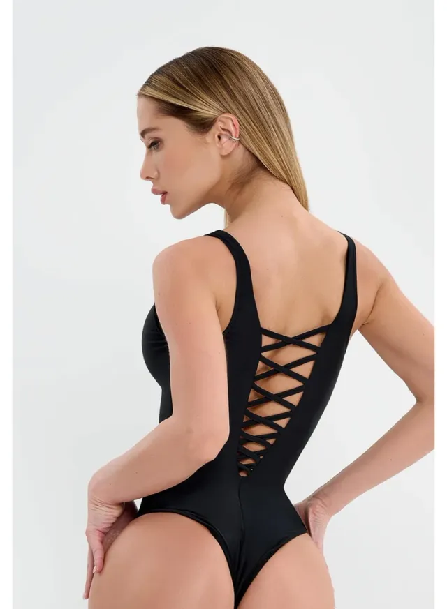 Deep V-Neck Halter Monokini with Adjustable Side Ties for Women – image 8