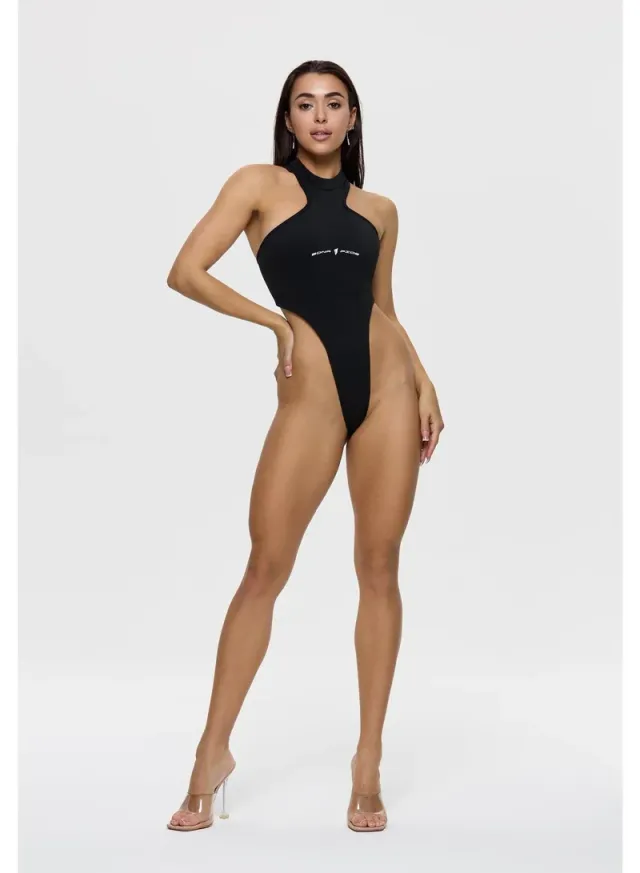 Deep V-Neck Halter Monokini with Adjustable Side Ties for Women – image 4